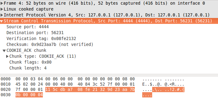 figure 5: COOKIE ACK chunk